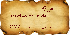 Istvánovits Árpád névjegykártya